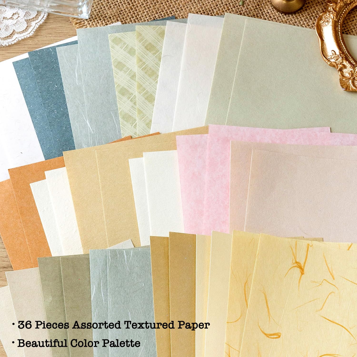 12 Pack Scrapbook Paper, 408 Sheets Vintage Floral 3D Embossed Textured Printed Craft Paper for Scrapbooking, Junk Journal Supplies