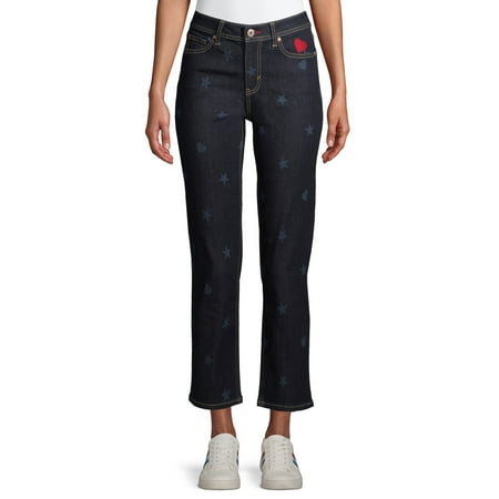 EV1 from Ellen DeGeneres Maddy Straight Leg Crop Hearts & Stars Jeans Women’s