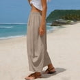 thumbnail image 4 of Women Palazzo Boho Pants Casual Loose Elastic Waist Harem Pant Summer Beach Travel Baggy Slacks, 4 of 6