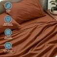 thumbnail image 6 of Bare Home Premium 1800 Collection 4-Piece Bed Sheet Set, King, Terracotta, 6 of 11