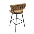 thumbnail image 3 of Of 2 28" Bar Stools. Technical Leather, 360 Degree Swivel Seat And Back. Metal Base For Kitchen Island, Restaurant, Bar, , Cafe, 3 of 7