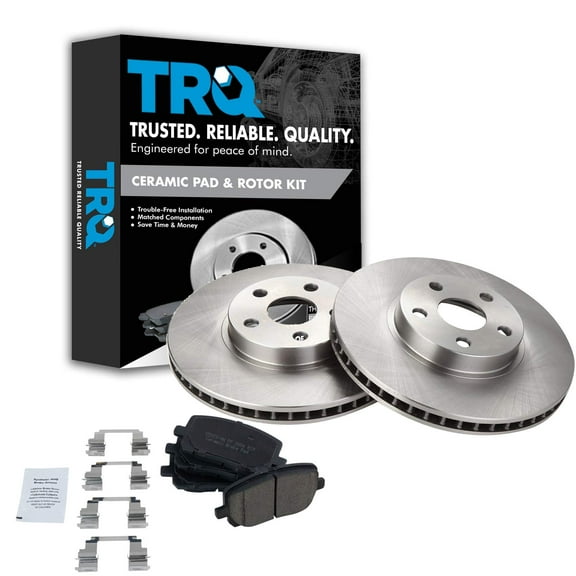 TRQ Front Brake Pad & Rotor Kit Brake Pads Brake Rotor Ceramic Fits Select 2003-2008 Pontiac Vibe Toyota Corolla Matrix