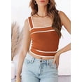 thumbnail image 6 of FreshPretty Women's Trendy Summer Square Neck Crop Tank Tops Casual Color Block Knit Sleeveless Slim Fit Y2k Cami Shirts, 6 of 7