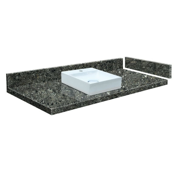 Transolid VT27.5x22-1SV-4K-A-W-1 27.5 in. D Quartz Vessel Vanity Top with Single Hole and Square Vessel Sink, Tempest