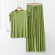 thumbnail image 2 of Conjunto de pijama holgado para mujer: camiseta de manga corta y pantalones con cordón, poliéster y spandex, para todas las estaciones, tallas M-XXL., 2 of 7