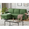 thumbnail image 3 of Walsunny Pull Out Sectional Sleeper Sofa Bed L Shape Couches with Reversible Storage Chaise for Living Rooms Small Rooms Apartment,Green, 3 of 7