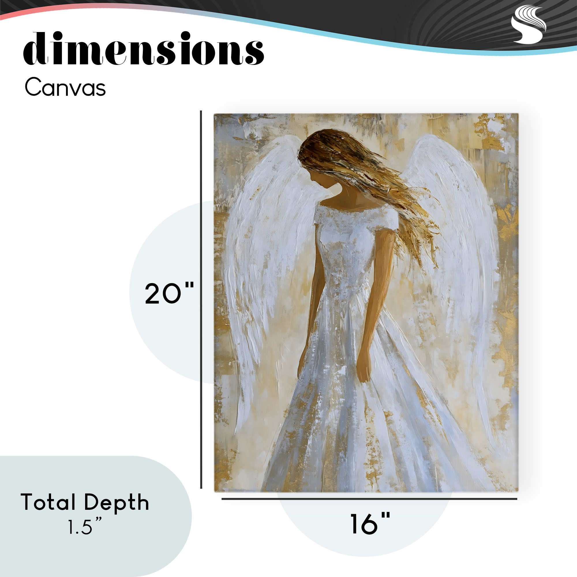 Holy Angel In White Canvas Wall Art, design by Franklyn Gregory