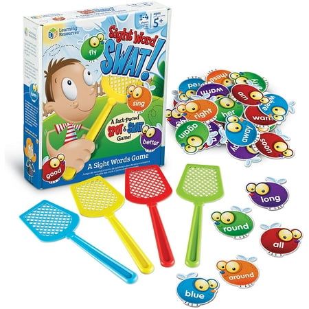 Learning Resources Sight Word Swat a Sight Word Game, Home School, Tactile and Auditory Learning, Phonics Games, Educational Toys for Kids, 114 Pieces, Ages 5+