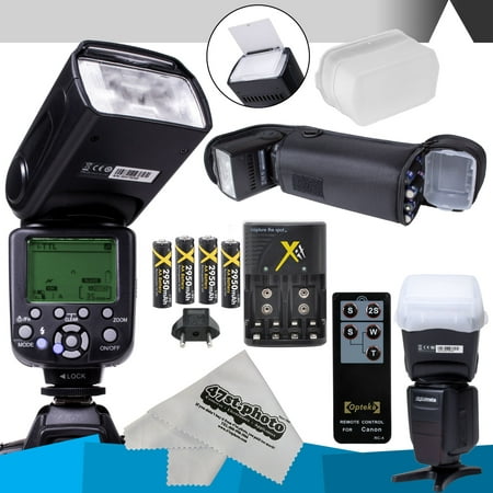 DigitalMate DM680 E-TTL Flash Kit for CANON DSLR Rebel D5, D4s, D4, D3x, Df, D810, D800, D750, D610, D500, D7500, D7200, D7100, D5600, D5500, D5300, D5200, D5100, D3400, D3300 Digital SLR (Best Camera Flash For Canon)