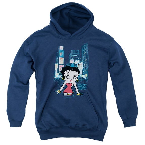 Betty Boop Square Youth Pullover Hoodie Sweatshirt Navy