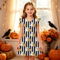 thumbnail image 2 of FYDUU Little Girl Halloween Dress Girls Summer Sleep Dress Cute Flutter Sleeve Casual Nightgown Holiday Party Soft Nightwear for Toddler Kids 3-4 Years, 2 of 5