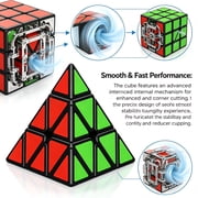 BESTSKY Pyramid Speed Cube,3X3X3 Pyramid Speed Cube Triangle Cube Puzzle Magic Cube(Black)