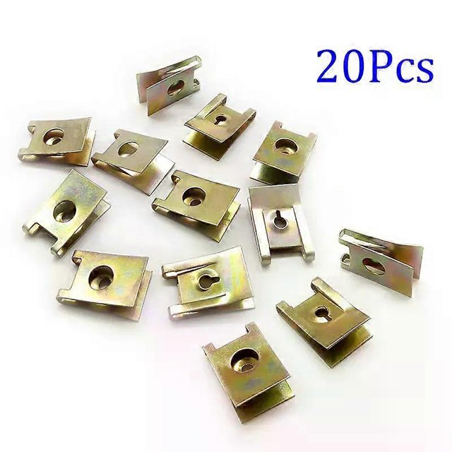 20Pcs Car Screw Base U-Type Mount Fastener Clips Car Engine Fender Bumper Guard Protection Plate Clamp