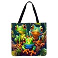 thumbnail image 1 of Three Frogs - 大容量リネントートバッグ, 1 of 2