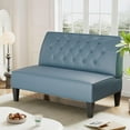 thumbnail image 4 of annjoe Button Tufted Loveseat Settee Upholstered Sofa Backrest Buckle Couch Banquette  for Dining Room Living Room Bedroom Funiture-Blue, 4 of 8