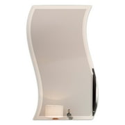 Fab Glass and Mirror Frameless Wavy Beveled Wall Mirror - 24W x 36H in.