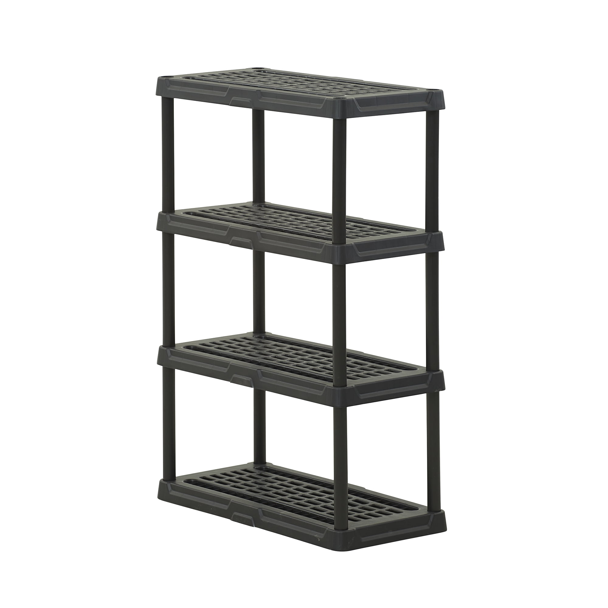 Hyper Tough 4-Shelf Black Plastic Storage Shelf, 36 in W x 18 in D x 53.2 in H, 600 lb Total Capacity