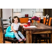 Regalo Right Height Adjustable Booster Seat Teal Top with Brown Legs