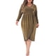 thumbnail image 1 of Vestido de fiesta de lentejuelas con brillo para mujer de tallas grandes Agnes Orinda, de manga larga, escote en V, estilo tulipán, envolvente, 1X dorado, 1 of 6