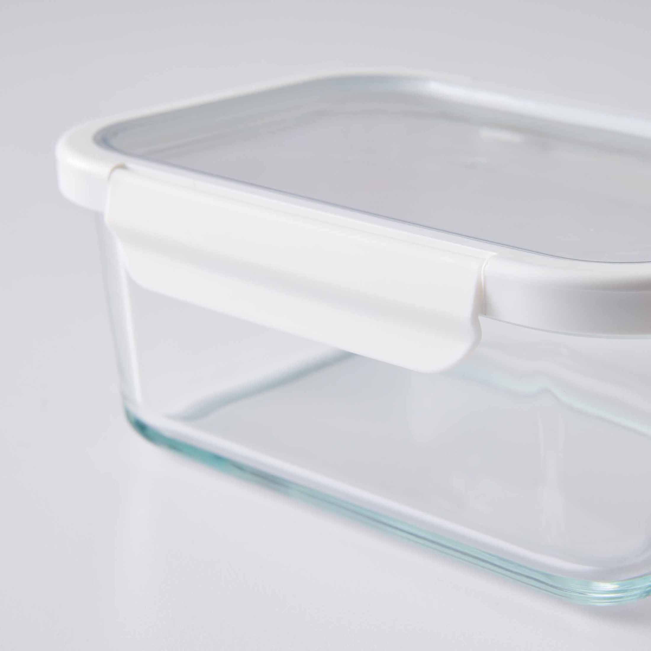 Better Homes & Gardens 2 Pieces 4 Cup Rectangle Glass Food Storage Container with Tritan Lid, Set of 1, 2 Pieces
