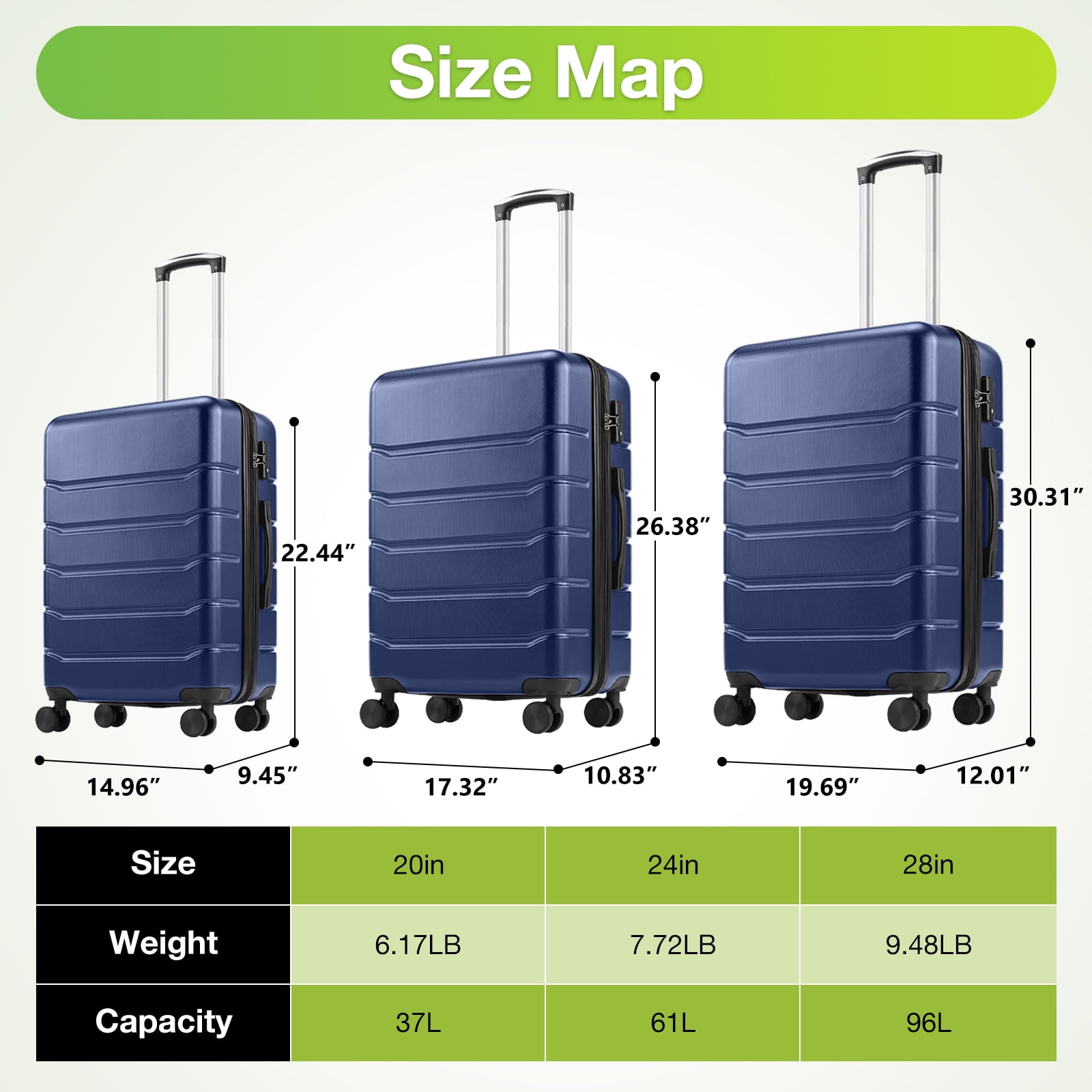 GIANNA Hardside Expandable Luggage Lightweight Spinner - TSA Lock