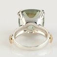 thumbnail image 2 of KIRAN FINE JEWEL Cushion Green Amethyst Cocktail Band Ring Yellow Gold Plated 925 Silver Anniversary Women Gemstone Statement Jewelry Gift For Her, 2 of 5