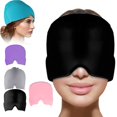 thumbnail image 2 of Form Fitting Gel Ice Headache Migraine Relief Hat Cold Compress Therapy Cap Ice Head Wrap Pack Mask For Tension Sinus, 2 of 5