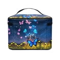 thumbnail image 4 of HELLHERO Mason Butterflies Polyester Travel Cosmetic Organizer Bag With Brush Storage Storage Pockets Cosmetic Bag Brush Protectors, 4 of 5
