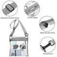 thumbnail image 3 of BAKIBO Clear Crossbody Bag, Waterproof Shoulder Bag, Stadium Approved Clear Bag with Adjustable Strap, 3 of 6