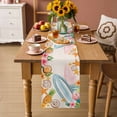 thumbnail image 2 of Coastal Beach Table Runner 70 Inches, Summer Tropical Plants Ocean Sea Beige Bed Runner Dresser Scarves Tabletop for Indoor Outdoor Parties/Ceremony/Banquet, 13" x 70", 2 of 9