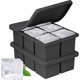 thumbnail image 1 of Large Ice Cube Tray - 2 Pcs Silicone Ice Cube Trays for Whiskey - Huge Ice Cube Maker for Cocktails - 2-Inch Big Square Ice Trays for Freezing - Huge, 1 of 5