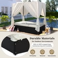 thumbnail image 3 of YIORTWO Outdoor Double Chaise Lounge Daybed with Curtains, Adjustable Backrest & Footrest, Steel Frame Loveseat Sofa for Backyard Poolside, Beige, 3 of 8