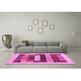 thumbnail image 3 of Ahgly Company Indoor Round Abstract Pink Contemporary Area Rugs, 3' Round, 3 of 4