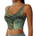 thumbnail image 2 of Fotbe Succulents Pattern Womens' Sports Bra Longline Wirefree Padded with Medium Support Sports Moisture-Wicking Workou Vest,Tank Top-Small, 2 of 9
