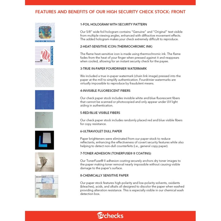 EZ Checks High Security Laser Check Paper for Business