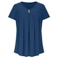 thumbnail image 5 of Summer Tops for Women 2026 Casual Loose Solid Color Short-Sleeved V-neck Loose Fit Cute Tee Clothes Trendy Fashion Outfits, 5 of 7