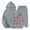 Grey, variant on The 2 Piece Casual Red Bow Heart Print Hoodie Jogger Pants Outfit Set