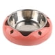 thumbnail image 3 of Comedero de acero inoxidable para perros y gatos, ideal para el hogar, viajes y para cachorros. rojo, 3 of 6