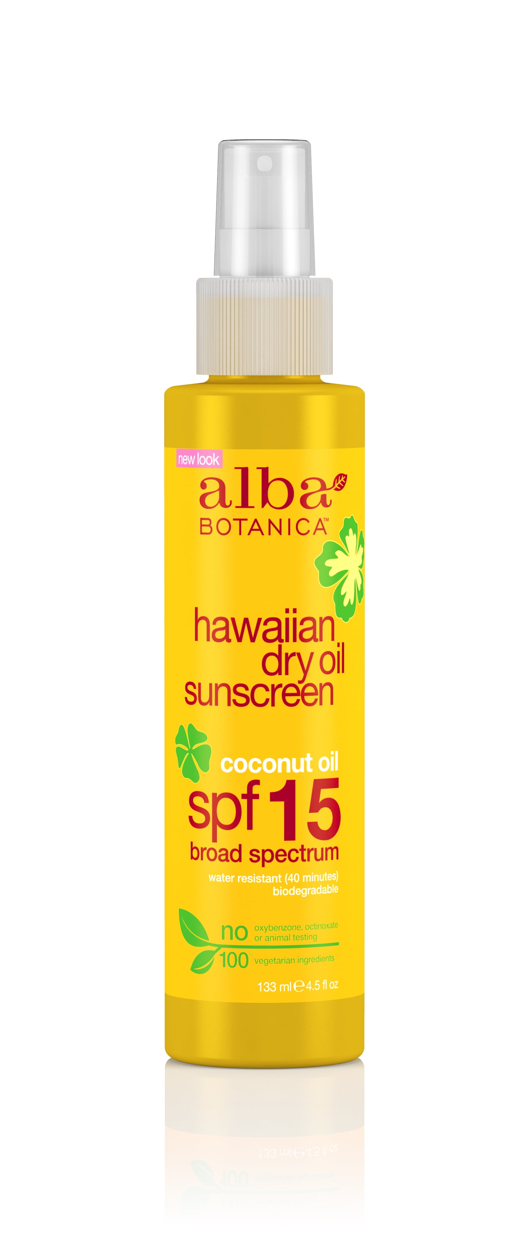Alba Botanica Coconut Oil Hawaiian Dry Oil SPF 15 Sunscreen, 4.5 oz
