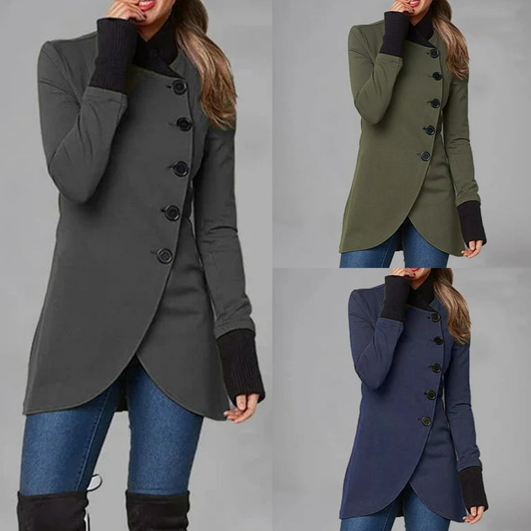 New Single-Breasted Plush Irregular Solid Color Coat New Single-Breasted Plush Irregular Solid Color Coat