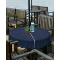 thumbnail image 2 of Outdoor Tablecloth with Umbrella Hole and Zipper 60R Blue Leather Texture Vintage Classic Table Cover for Round Tables Waterproof Tabletop Collection for Patio Garden Picnic Camping, 2 of 6