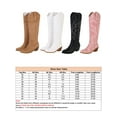 thumbnail image 2 of Daeful Cowgirl Boots for Women Embroidered Knee High Cowboy Boots Fashion Pull on Tall Western Boot Pink 7.5, 2 of 5