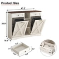 thumbnail image 7 of ANPOO Farmhouse Double Tilt-Out Trash Cabinet with Charging Station, 2×10 Gallon Hidden Storage, Drawers & Adjustable Shelves for Kitchen & Dining Room, 7 of 7