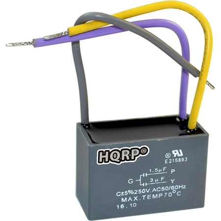 

HQRP Capacitor for Hampton Bay Ceiling Fan 1.5uf+3uf 3-Wire