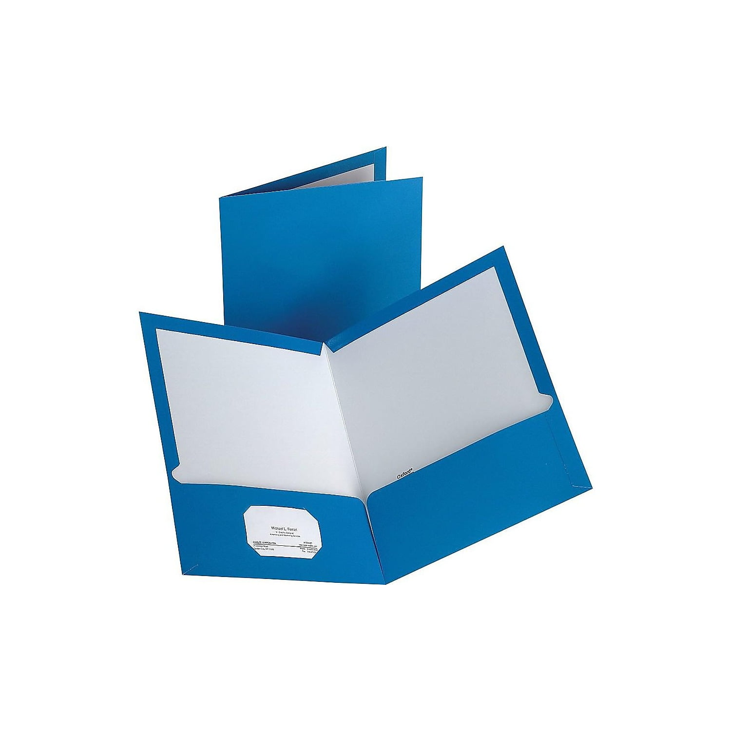 Staples 2-Pocket Laminated Folders Light Blue 10/Pack 13373-CC