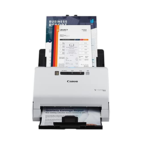 Escáner de documentos de oficina Canon imageFORMULA R40 (edición de recibos), para PC y Mac, escanea y extrae datos a QuickBooks Online, escaneo dúplex a color, alimentador automático de documentos, f