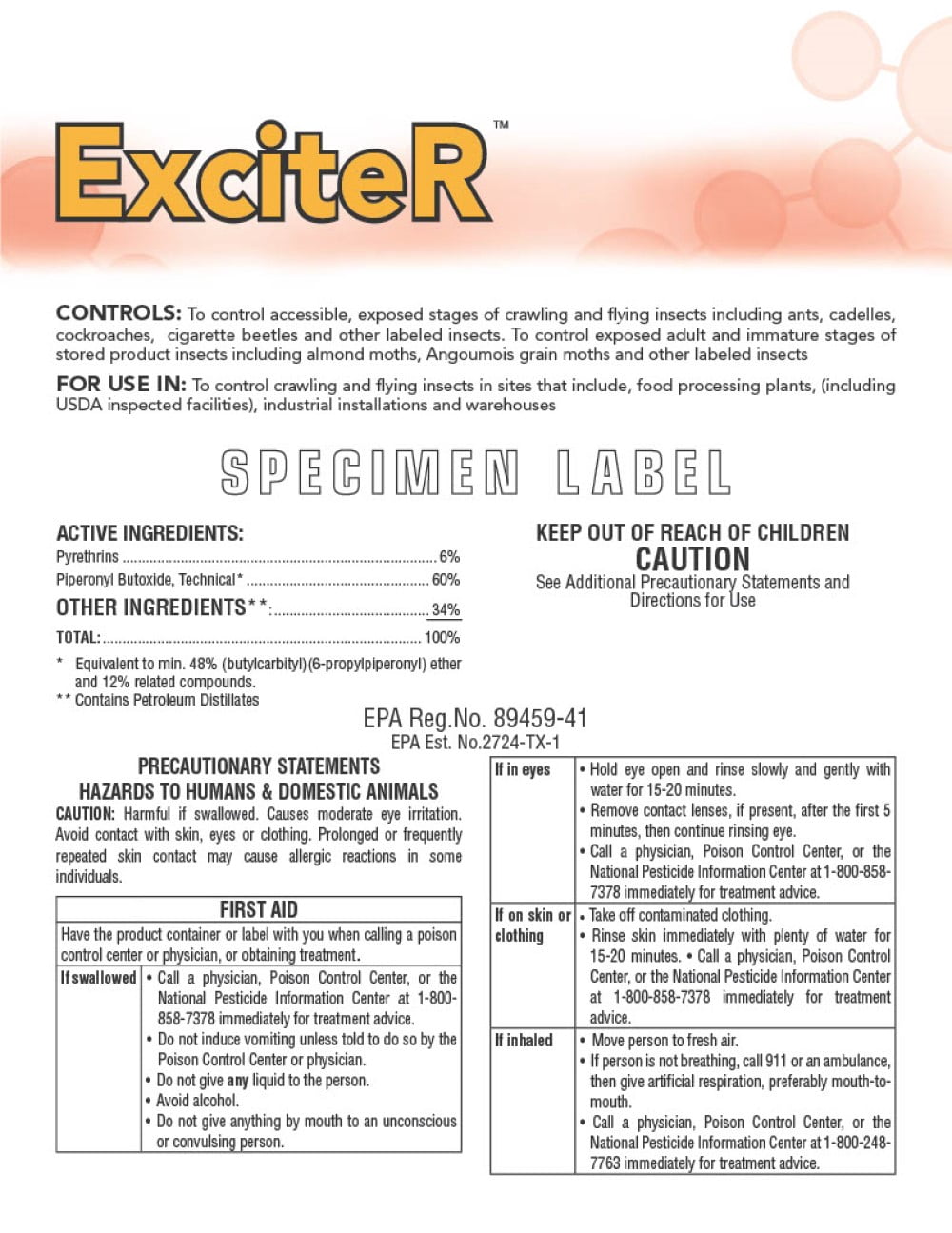 Exciter Insecticide with Synergist - Fast Knock-Down of Crawling & Flying Insects - 16 fl oz Bottle by Zoecon