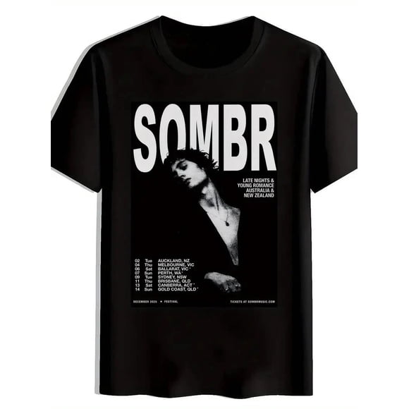 T-Shirt Unisexe Confortable à Col Rond Décontracté avec Imprimé Graphique Sombr Cadeau Musical D133, jusqu'à la Taille 5TG