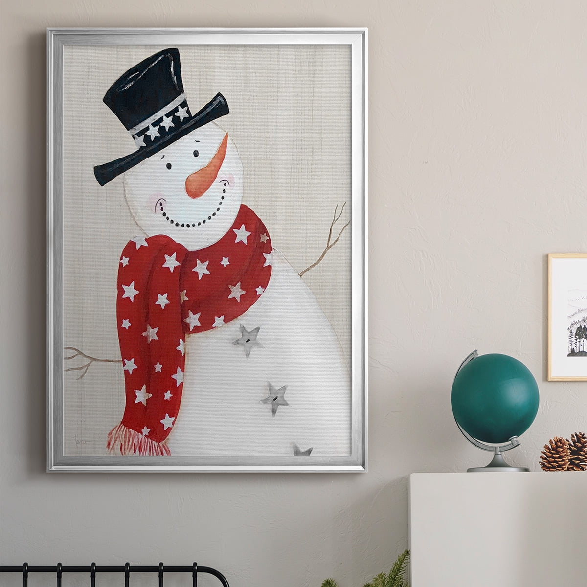 Festive Snowman I Premium Classic Framed Print - Ready to Hang
