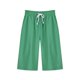 thumbnail image 2 of ICHUANYI Clearance Women's Summer Color Five Points Cotton Linen Pants Casual Pants(Green, XL) ICHUANYI WER2023081001503, 2 of 7